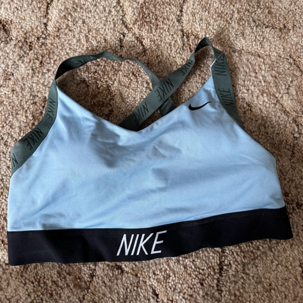 Nike Sky Blue and Black Sports Bra